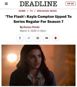 Kayla Compton Instagram - I can not contain my excitement over this news! Thank you to everyone who helped make this real!
⚡️ @cwtheflash ⚡️
“You need to believe in the impossible”
- Barry Allen aka The Flash