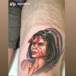 Keegan Connor Tracy Instagram - Kat never truly died friends 😆 I had to share this as a post because it just makes me laugh. I know there are more out there too, I love when people send me these! #kat #FD2 #finaldestination #filmtattoo