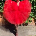 Keegan Connor Tracy Instagram - The Blue Fairy: Red Edition ❤️ Thank you so much @katehewko for this fabulous, fun little dress. Off to the Leos! @leoawardsbc @redtalentmgmt @ubcp_actra #nominee #leoawards #katehewko #red #reddress #fairydress #tulle