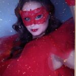 Keegan Connor Tracy Instagram - Have a devil of a good time tonight my friends! And yes, this @katehewko dress was just too fun to only wear once…❤️ #halloween #devil #red