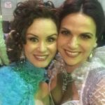Keegan Connor Tracy Instagram - The Blue Fairy (also the Queen of Auradon) and The Evil Queen (Queen of the Evil Regals) on the last day of #onceuponatime. That’s a lot of magic in one photo! @lanaparrilla @onceabc #once #ouat #throwbackthursday #actor #setlife #missit #descendants #belle
