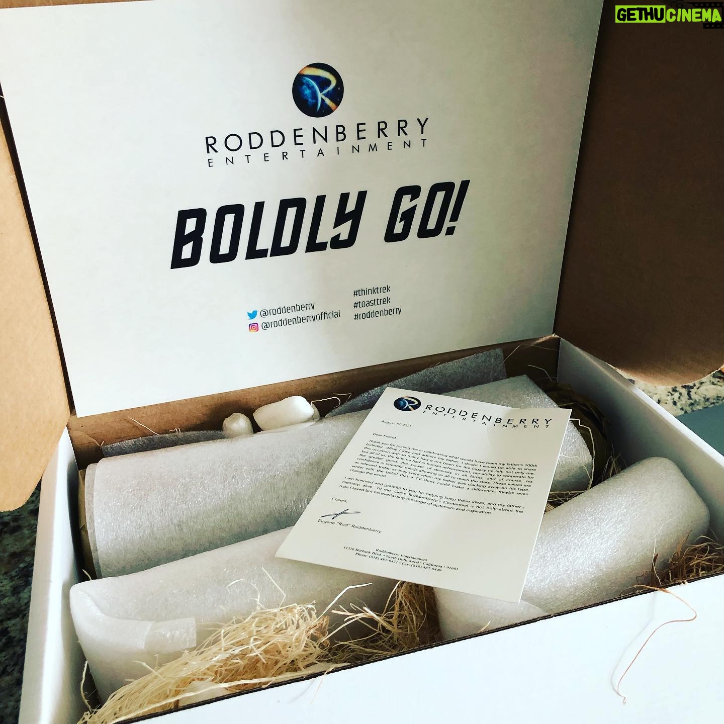 Keiko Agena Instagram - A toast to Gene Roddenberry’s Centennial! May we keep moving forward to a better vision of our future. #thinktrek #toasttrek #roddenberry @roddenberryofficial