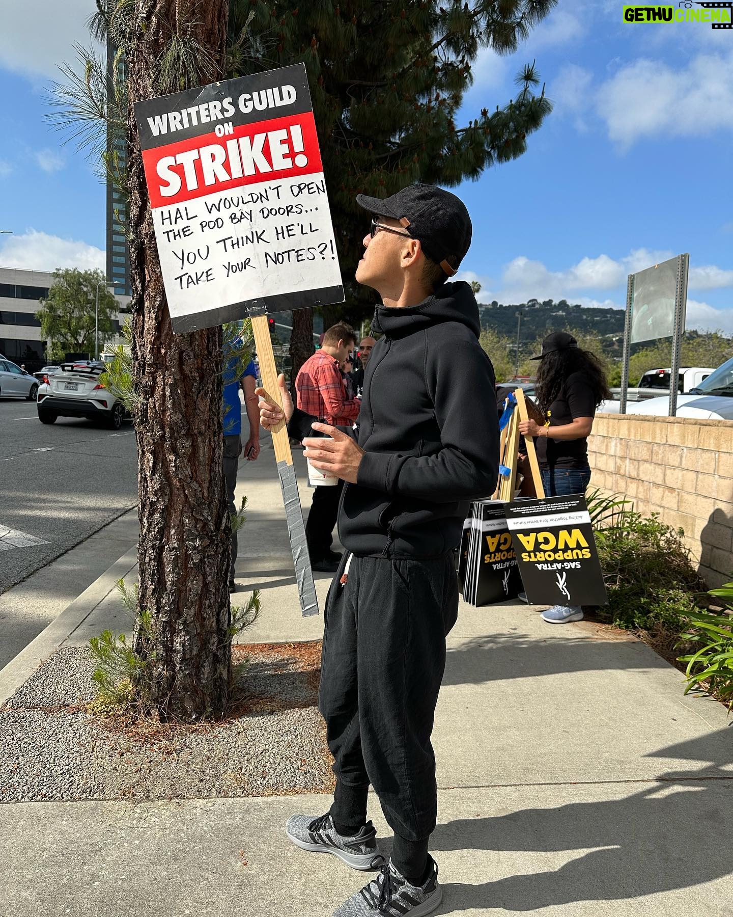 Keiko Agena - 4.4K Likes - Out at the picket line today at Universal Studio. Wish we could credit the writer that wrote that sign! So many great signs out at the picket line today. @shinkawasaki and I support the writers.
Fair Wage. Union Strong.
#WGAstrong, #sagaftramember and #1u