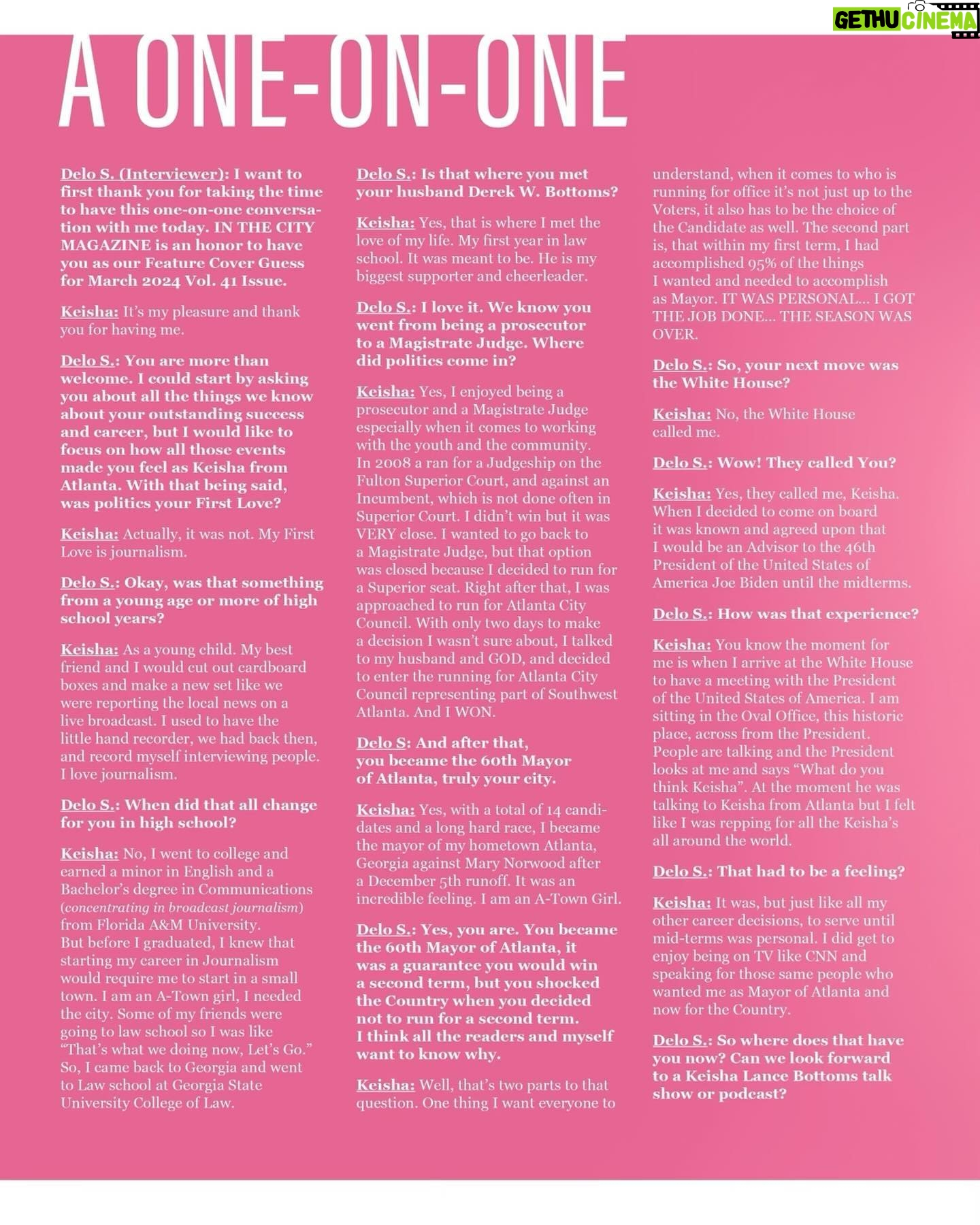 Keisha Lance Bottoms Instagram - Thank you #InTheCity Magazine and to the extraordinary team that helped create a wonderful experience and photo shoot. Playing dress up has never been this much fun 🥰.