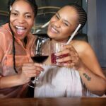 Keke Mphuthi Instagram - Catch up date with the BESTIE at Jozi Gin ♥️♥️♥️ obviously we are always laughing cause I mean … life is for the living😊😊😊. 🤎🧡🤎🧡🤎🧡