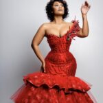 Keke Mphuthi Instagram - Be the light … be present in your today, but mostly importantly be YOU We are launching the new range of the @manyakum lux line 2024… This year we are standing on BUSINESS. ♥️♥️♥️ #UDdesign #Red #hot #newline #photgraphy #photoshoot #elijah #72photography #gorgeous 👗: @manyakum Hair and makeup: @bobcuts_sa 🎥: @72_photography