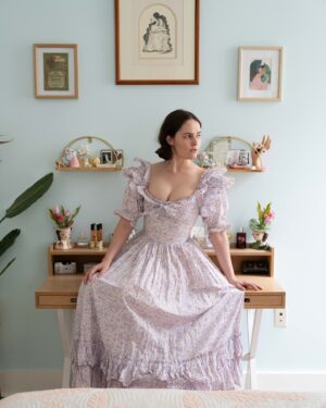 Kelley Heyer Instagram - Playing dress up pt 1!
💫
@gem.search came by my apartment and we talked about my collection of vintage Laura Ashley dresses. 
💫
If you don’t know Gem is an app where you can search for vintage/secondhand clothing and it will compile results from pretty much all online shopping platforms.