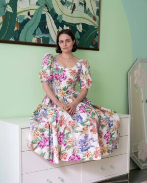 Kelley Heyer Instagram - Playing dress up pt 1!
💫
@gem.search came by my apartment and we talked about my collection of vintage Laura Ashley dresses. 
💫
If you don’t know Gem is an app where you can search for vintage/secondhand clothing and it will compile results from pretty much all online shopping platforms.
