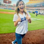 Kelley Jakle Instagram – What a fun night! Thank you for having us @dodgers 💙 📸: @markhapka