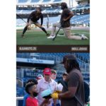 Kellie Shanygne Williams Instagram - Thank you @bell.josh19 @juansoto_25 and @machados13 for taking the time to take a picture with my son. All three players signed his hat and ball! He even made the @padres Instagram page! Thank you San Diego Padres!