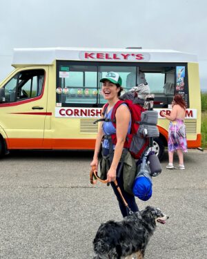 Kelly Thiebaud Instagram - Backpacking through Cornwall. Stumbled upon a Cornish ice cream truck with my name on it, destiny.