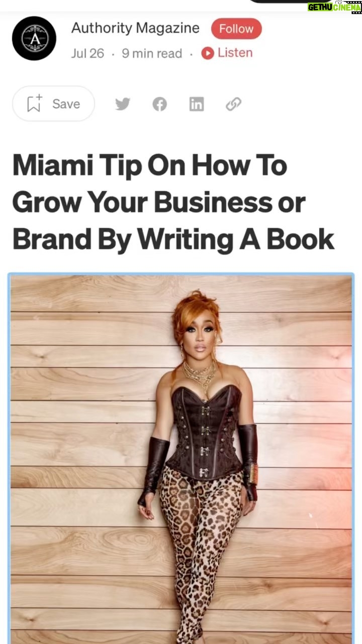 Kenisha “Miami Tip” Myree Instagram - It’s giving Author! A write up on me and my journey💫