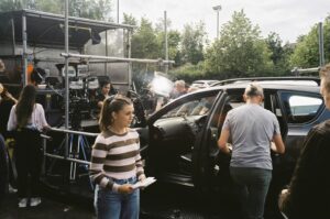 Kia Pegg Instagram - Low loader day was a dream! 

Catch today’s episode (which may or may not be based on real events) on BBC iplayer now