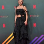 Kiawentiio Instagram - thank you for having us #fyseenetflix !! it was a pleasure meeting yall 🫶 Look #1 Styled by @tierraalysia Wearing @vividusrunway Earrings: @xootsk Shoes @buffaloshoes MUA @jasminws Hair by @tishaannthimpson Look #2 Wearing @josh_tafoya_ Earrings: @coppercanoewoman Boots: @windsorsmith MUA @jasminws Hair by @tishaannthompson