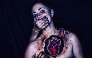 Kim Rhodes Instagram - Another photo on my phone that makes me smile. Makeup by @vicrighthand (who offers classes at Creation cons, BTW) A powerful image about #SA. I see this and smile because she reminds me of the ability humans have to use our talents and give voice to our courage.
