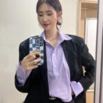 Kim Su-Ji Instagram - 숙제💜 . . #셀카🤚🏻