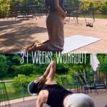 Kim Yun-jee Instagram - #34주 차 운동🙏🏻 이제 덤벨은 덜어내고 내 몸에 더 집중하기. #34weeks workout💪🏻 @yeo100_
