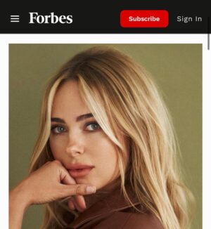 Kimberley Garner Instagram - an incredible feeling 🙏 thank you @forbes