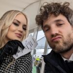Kimberly Wyatt Instagram - Immersed in the captivating world of the Cheltenham Festival, where exquisite fashion, electrifying ambiance, and the sheer brilliance of majestic equine reign supreme! Absolutely adoring my stunning Fairfax and Favor Sienna houndstooth cape, paired with the most incredible quality @fairfaxandfavor boots and gorgeous navy handbag. It’s a pleasure representing such a fabulous fashion brand amidst the magic of Cheltenham! 🐎✨ #CheltenhamMagic #EquestrianElegance #FairfaxandFavorFashion #ad
