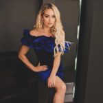 Kimberly Wyatt Instagram - Embracing the glam in blue, bidding adieu to the Christmas hues, and eagerly stepping into a sparkling New Year ✨💙 #NewYearGlam #BlueDressVibes