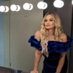 Kimberly Wyatt Instagram - Embracing the glam in blue, bidding adieu to the Christmas hues, and eagerly stepping into a sparkling New Year ✨💙 #NewYearGlam #BlueDressVibes