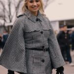 Kimberly Wyatt Instagram - The fabulous @kimberlywyatt in a full Fairfax & Favor look at the Cheltenham Festival this week! 🖤🎤 Kimberly is wearing the Sienna cape, Regina boots and the Windsor bag - click the link in our bio to shop the look! #fairfaxandfavor #cheltenhamfestival