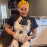 Kira Magnin-Forster Instagram – 😂 I’ve officially reached a new level of “crazy dog mom” 

@the_pee_boyz @johnhennigan 

#dogsofinstagram #pomeranian #Bowie #Bows #PetsofIG #losangeles #LA #pommom #crazydogmom