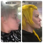 Kira Magnin-Forster Instagram – Didn’t know if I felt comfortable to post this but the change has me shook. March last year, I was depressed, anxious, starving myself but couldn’t lose a single pound. Started documenting my hair growth because my hair was literally breaking off and falling out.  The self talk was so negative and I felt like I was spiraling internally. It was about 6 month until I turned 40 and I refused to go into this new stage of my life feeling the absolute shit that I did. I started to really take a look at myself and had to turn it around. I worked first and foremost on my mental health, really learning how to cope. A lot of this I had internalized and didn’t share with ANYONE. But slowly, I started to turn things around for myself. It began my year of healing and getting my confidence and motivation back. Because it was LONGGGG GONE. Now fast forward to last night when I took this photo. Holy crap, I did that. I’m the happiest I’ve been in years. My confidence and motivation is back, my hair is growing again and honestly, nobody can tell me shit. I somehow look younger and feel it too! Our bodies and minds are insane. A lot of us struggle but nobody would even know it. Be kind to YOURSELF and to others. It’s rough out there.
