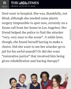 Kiran Deol Instagram - 😲💥📰The Times UK 😲💥📰
I didnt realize how *massive*   *thoughtful* this article was bc I've been  working on the show. Excerpts here. My Mum still reads this paper! 😭

@edfringe run begins THIS MONDAY @gildedballoon August 14-28. ✨🎟️✨

#edfringe #woman #comedy #live 

📸 @birds_eye_photo 
📸 @fscottschafer
