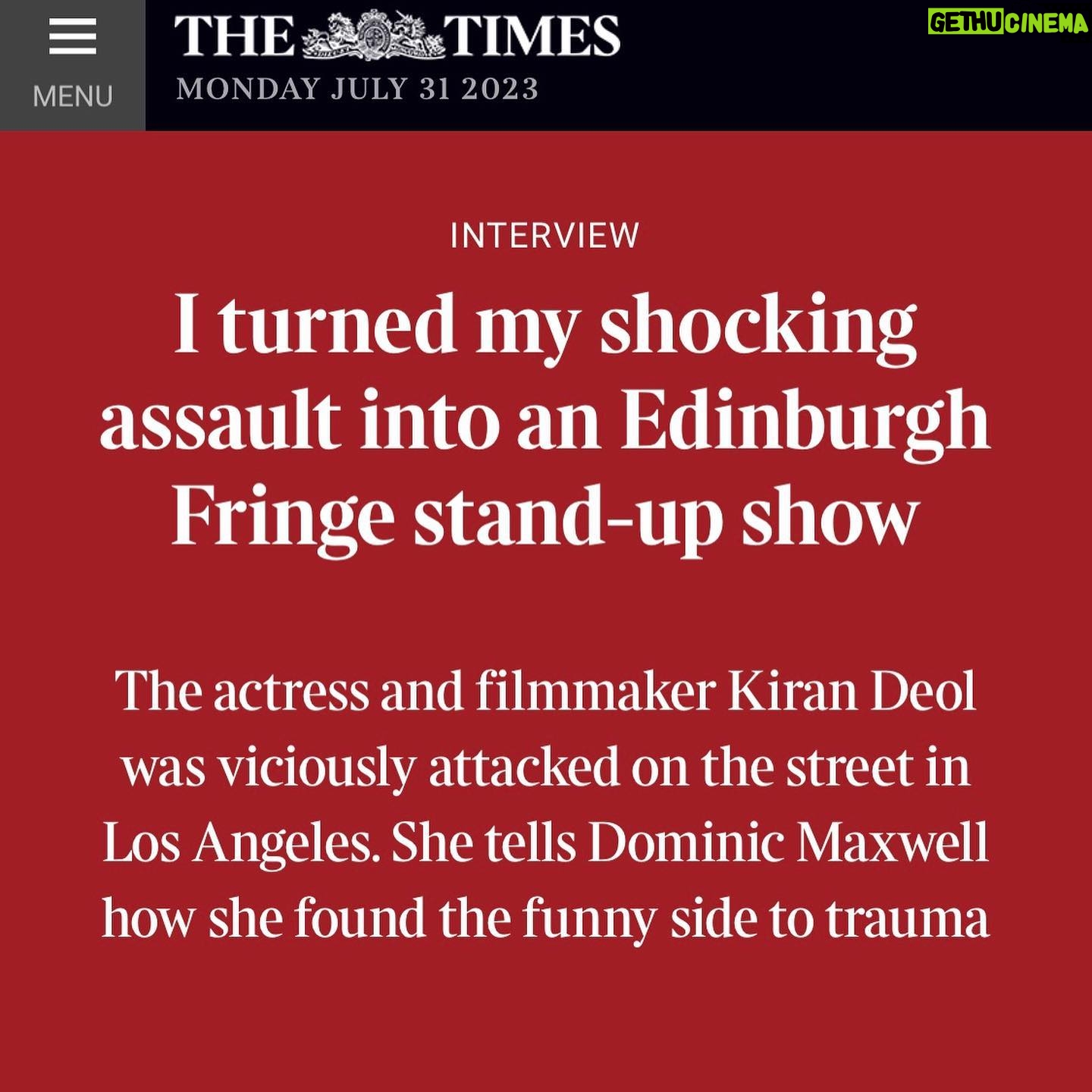 Kiran Deol - 1.9K Likes - 📰 My Mum knows this paper! In anticipation of @edfringe 14-28 August. Thank you @timesculture @thetimesscotland 🌊🍷
🎟️ in bio @gildedballoon
📸 @fscottschafer
📸 @birds_eye_photo