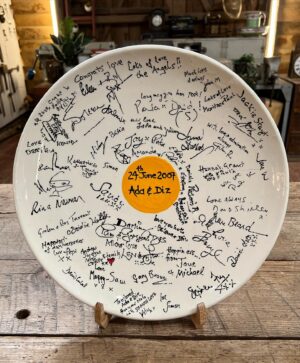 Kirsten Ramsay Instagram - Wonderful to work on this shattered piece of family history.

Amanda Rayner, daughter of the famous agony Aunt Claire, brought in the smashed remains of her parents Golden Wedding Anniversary plate. 

Having been displayed in the heart of the family home for several years, it was accidentally broken.

I had the pleasure of bringing all the fragments back together, enabling Amanda to once again read the precious and heartfelt messages from friends and family.

#therepairshop #repair #restoration #bbc 
#conservation #conservatorsofinstagram 
#ceramics #ceramicrestoration 
#ceramicconservation #kirstenramsay
@therepairshoptv