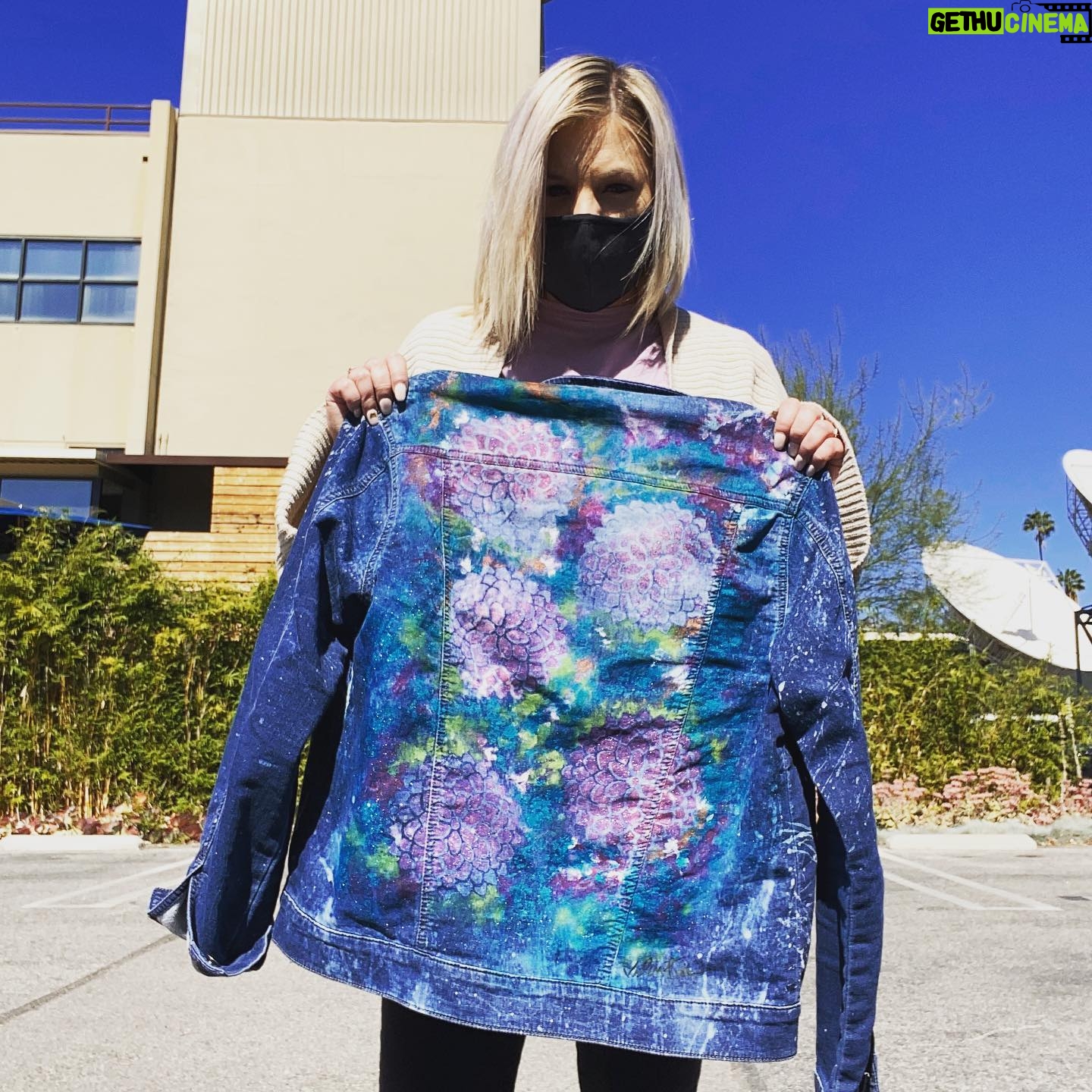Kirsten Storms Instagram - ⭐️Support small businesses shout out: This is one of my favorite Christmas gifts from this past holiday season. It’s a one of a kind custom denim jacket by @valentinidesigns. Her work is INCREDIBLE - this is wearable art. I’ve attempted to make jackets like this before (my painting skills are NOT as on point as @valentinidesigns are...) and I could never get the fabric THIS soft and comfy. Check out her Instagram if you’re looking for a jacket like this for yourself or if you’re in need of a legit gift for someone. I believe she does more than denim jackets and can do items for kids as well! ♥️ Ps. I even love wearing this with sweatpants. #notanadjustafan #supportsmallbusinesses #wearableart @valentinidesigns