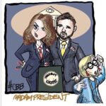 Kirstie Alley Instagram - Loving these sketches & support by @thatleewilliams @bbuk House President @kirstiealley & her lovely VP @ryanthomas84 with @sallymorgantv #bbuk #cbbuk #bigbrother #celebritybigbrother #president #vicepresident #kirstie #kirstiealley #eyeofthestorm #teamkirstie #teamkirstiealley