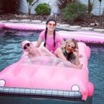 Kitten Kay Sera Instagram - My band @pinktasticplastixx had a girl gang hang on Sunday 💗👙💦 look at our cool pink @barbie personalized towels that were a gift from @partywafflesshop 💗🏄‍♀️💗 🩷💦