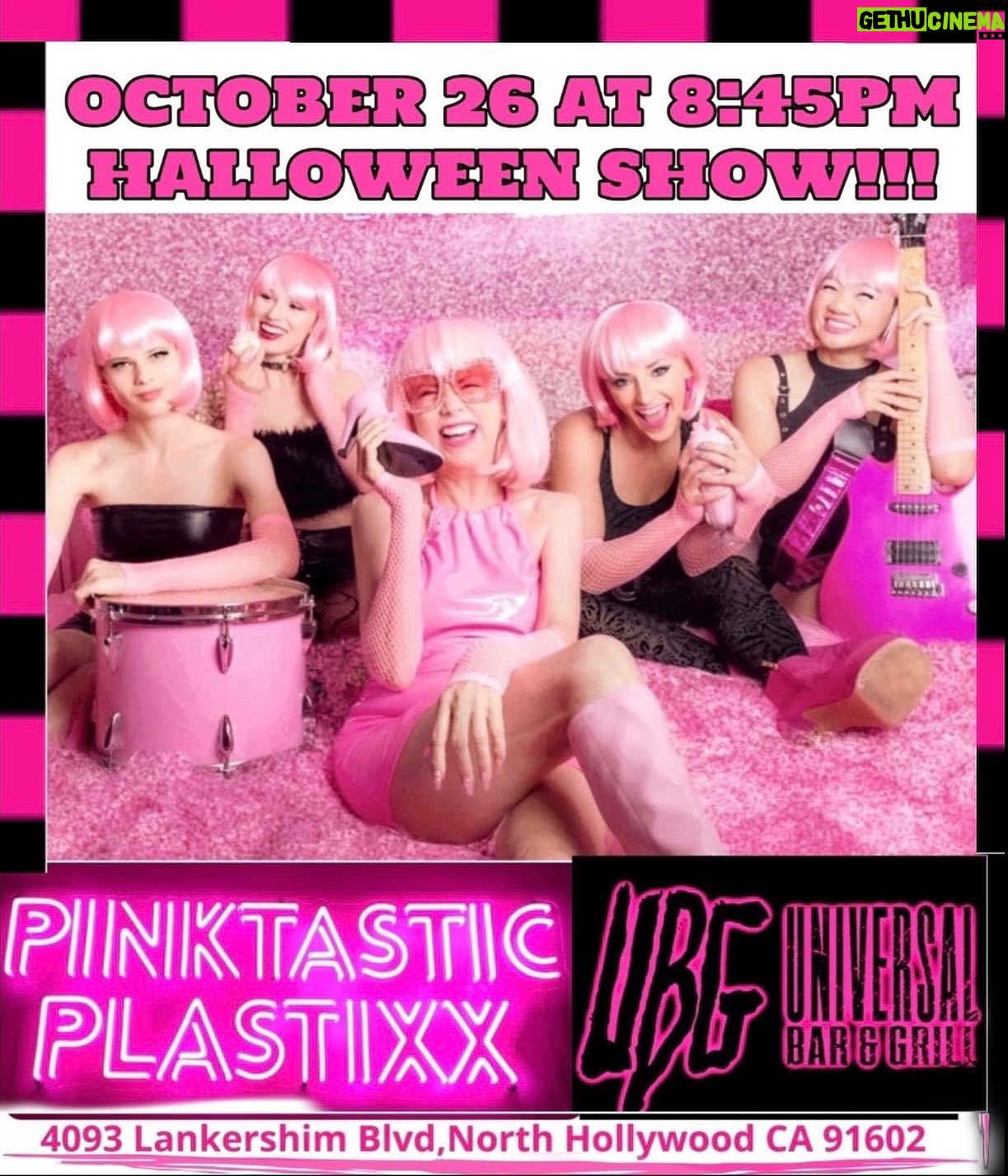 Kitten Kay Sera Instagram - If you missed @pinktasticplastixx over the weekend .. never fear we will be at UNIVERSAL BAR & GRILL FOR A VERY special HALLOWEEN π SHOW !! We go on at 8:45 pm .. yβall make sure you come please π what do you think our Halloween costumes should be ??? π of course we are taking requests.. PINKTASTIC PLASTIXX ARE @alexa.drums @rockyrosemusic @aurora.celena.bass @celindachang @kittenkaysera π· @sofinchphotography At @thepinkpalace_ π exxcited to share the stage with @xtineandtherecklesshearts @ominousduckofficial @tempermentaltheband