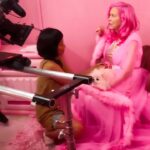 Kitten Kay Sera Instagram - Miss being on set! 💗 this is a behind the scenes for a worldwide @joahbeauty campaign 👄I did in June of 2022 Hair design & makeup @sotellrob_mua 🎥 @theartistshand42 production assistant 🩷 heart shaped mirror by @pinkpink1115 Hair colorist @biancacolour
