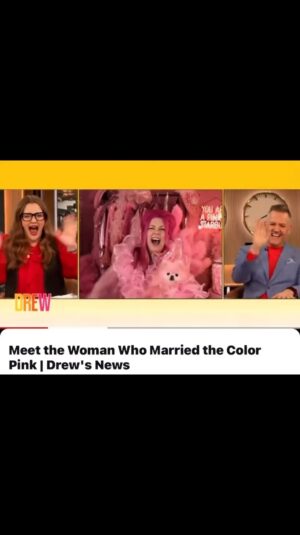 Kitten Kay Sera Instagram - When I was on @thedrewbarrymoreshow it was the highlight of my life 💗 growing up with Drew & loving her so much!!! From the 1st minute I saw her face on the big screen in E.T. ! I went and saw that movie 15 times in the theatre. No joke. Anyway Today is #nationalkissingday and this is me kissing the love of my life - THE COLOR PINK ! 💗🎀 I got married to the color and ended up making news around the globe but I did it for me …  no one else! This is my life and if you want to be a part of it great - if not .. move along!!! 💗 👋🏻