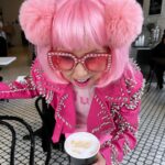 Kitten Kay Sera Instagram - 💗 luv a lot my latte with the band logo on it @pinktasticplastixx !! 💗☕️ hair & makeup by @sotellrob_mua 📷 by @celindachang