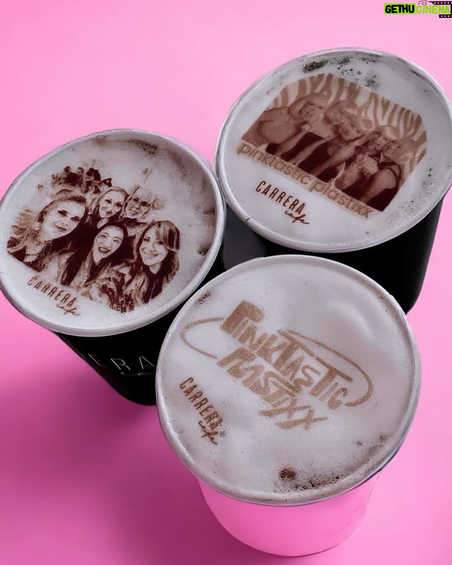 Kitten Kay Sera Instagram - 💗 luv a lot my latte with the band logo on it @pinktasticplastixx !! 💗☕️ hair & makeup by @sotellrob_mua 📷 by @celindachang