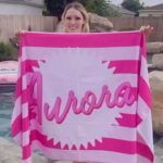 Kitten Kay Sera Instagram - My band @pinktasticplastixx had a girl gang hang on Sunday 💗👙💦 look at our cool pink @barbie personalized towels that were a gift from @partywafflesshop 💗🏄‍♀️💗 🩷💦