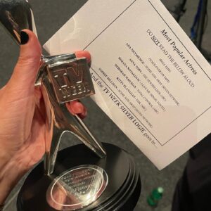 Kitty Flanagan Instagram - Oh my god you guys? You actually voted? Look I got a trophy for acting! Absolutely delighted to win a Logie and so grateful to my good friend Samantha Pang for collecting it and making a very funny speech on my behalf. Now I just have to hope that little statue actually makes it back from the Gold Coast. Thanks so much everyone - I’m truly chuffed. xx