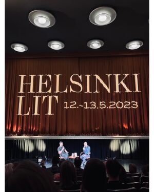 Krista Kosonen Instagram - Lovely lovely evening. 📚✨🍸

Édouard Louis and Pajtim Statovci- not only brilliant writers but wonderful people as well. #fangirling 

@helsinki_lit  #literature
