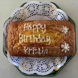 Kristin Scott Thomas Instagram - Nicest birthday surprise ever. Homemade lemon drizzle from Christine and Dave ❤️#kind #generous #talented