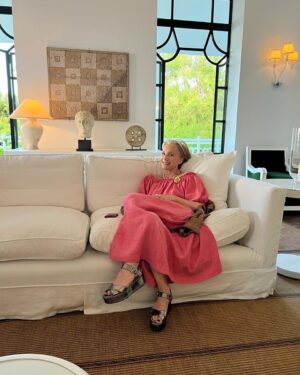 Kristin Scott Thomas Instagram - In the heavenly @villamabrouka #happy  I had such a wonderful few days with fun and interesting people. Thank you @jasperconran for giving us this sneak preview. ❤️❤️❤️❤️❤️❤️❤️❤️❤️❤️❤️