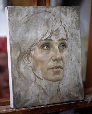 Kristin Scott Thomas Instagram - Jonny Yeo did this of me a few years ago. I was reminded of sitting for him and our friendship when he posted it today. A lovely souvenir for a birthday present. Can’t believe I’ve been on this planet for 61 years! Mad  @jonathanyeo #jonathonyeo #britishpainters