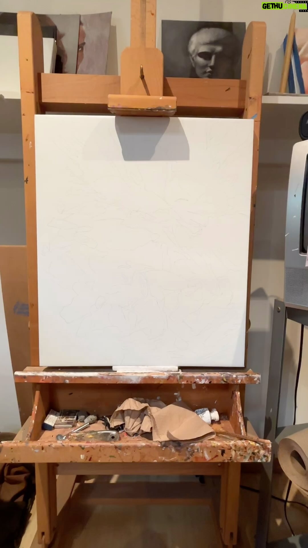 Kristin Bauer Instagram - New painting begun! #painter #oilpainter #artheals #arthealsthesoul