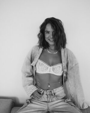Kristína Svarinská Instagram - Caption:

Grounded in her real world.

📸 @katarinaslesar 
👗 @who.is.laska 
💅🏻 @makeupbykatka 

#photoshoot #havingfun #denimonskin #messyhair #takemeanywhere #catchmeifucan #playinbymyownrules