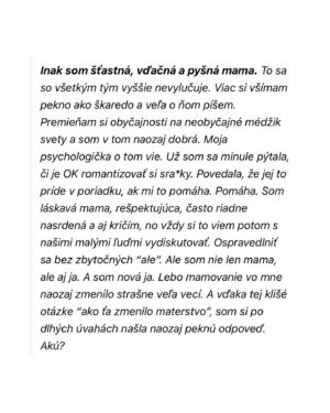 Kristína Tormová Instagram - Tak mi to dnes dobre padlo toto napísať..toto je len odhryznutý kúsok môjho dnešného textu pre @najmama.sk Tam si ho prečítate celý (na obsah navyše tam platí predplatné Aktualít @aktuality_sk )