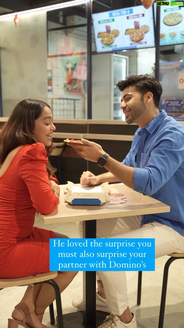 Kristina Patel Instagram - “It’s not always about an expensive gift, sometimes a cute gesture is enough to make your partner feel special and it’s always better when it’s with you.♥️ 2 months ago, on my birthday he surprised me with my favourite chowmein and dumpling soup and so this Valentine’s it was my turn to make him feel special and gift him a delicious meal from his favourite Pizza place! Thanks @dominos_india for this cute heart shaped pizza. This is limited edition pizza available in two variants veg (tomato) and non veg(chicken pepperoni) available from 12th Feb to 14th Feb only in selected cities ie- Mumbai,Bangalore,Delhi,Kolkata, Chennai. This Valentine’s Day - #sayitwithapizza #dominosindia #ad #valentinesdayspecial” #krishal