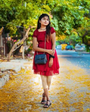 Kriti vamshini Instagram - ❤️‍🔥“Red has always been my color, because red stands out.”

Pc: @s__deepakraj 🤏🏻

#explorepage #instagram #instalike #instadaily #ootd